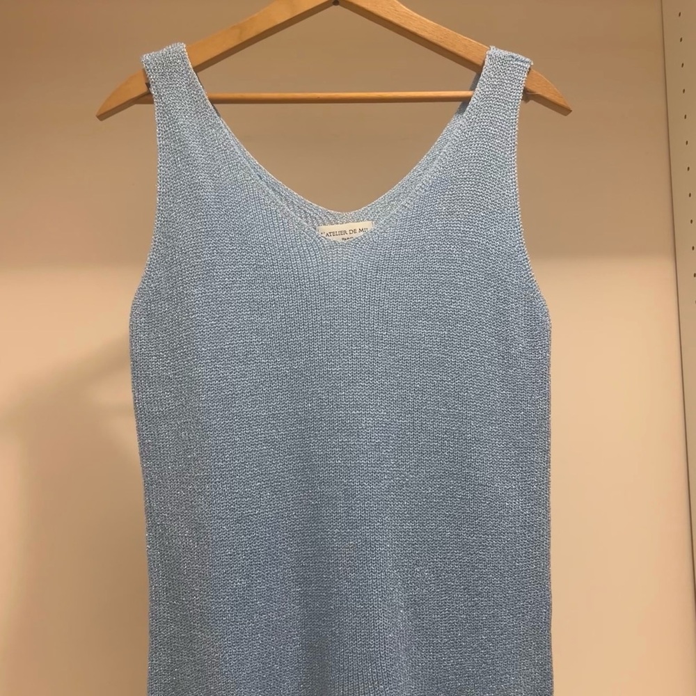 Light Blue Knit Tank Top